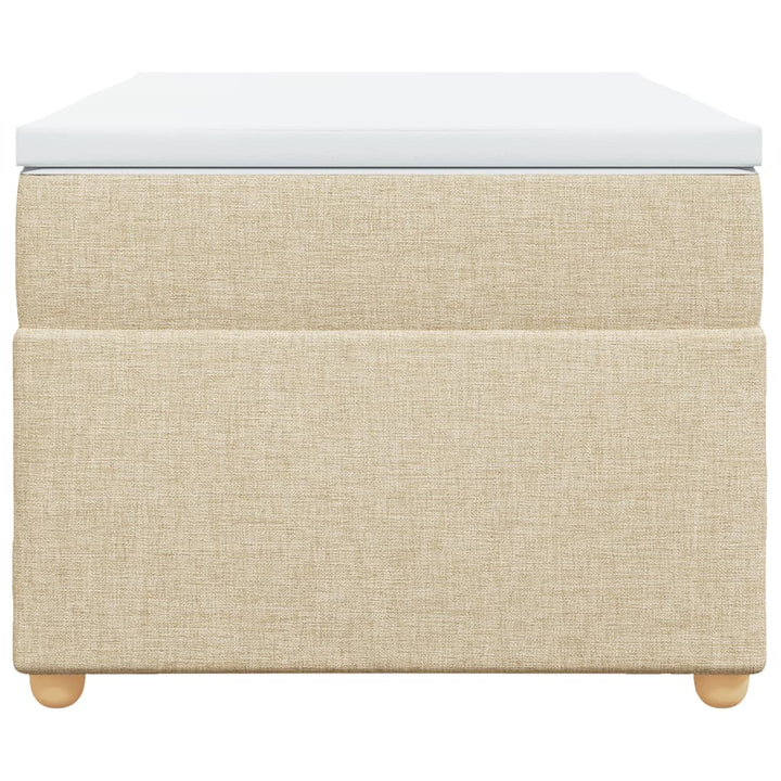 kontinentalseng med madras 90x200 cm stof cremefarvet