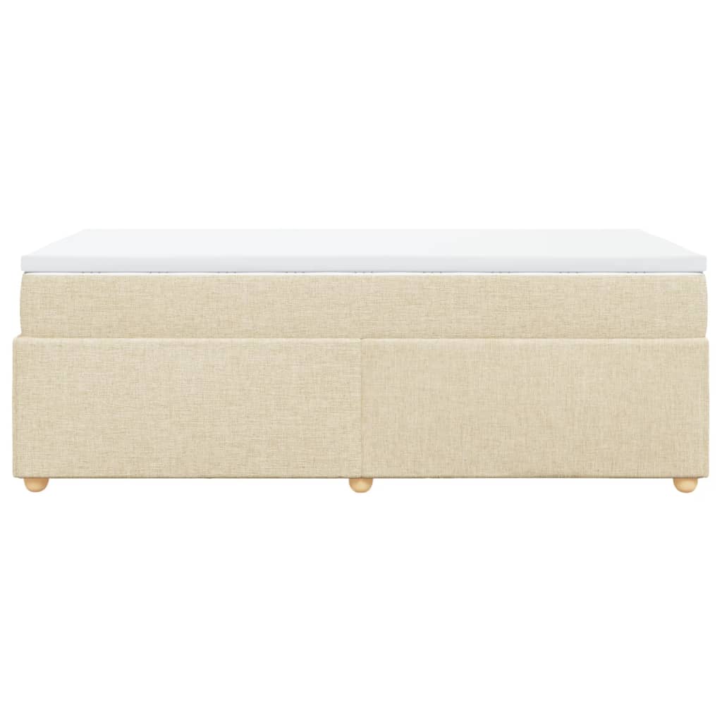 kontinentalseng med madras 90x200 cm stof cremefarvet