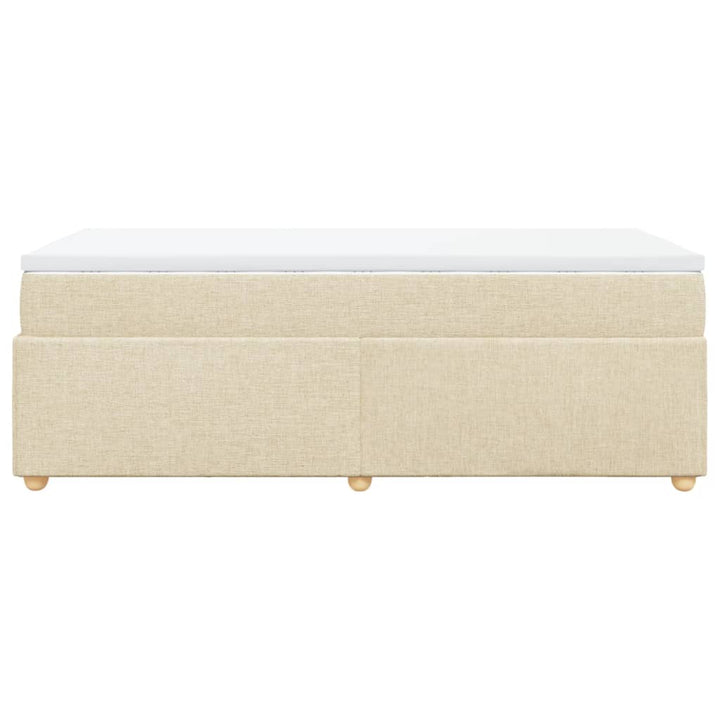 kontinentalseng med madras 90x200 cm stof cremefarvet