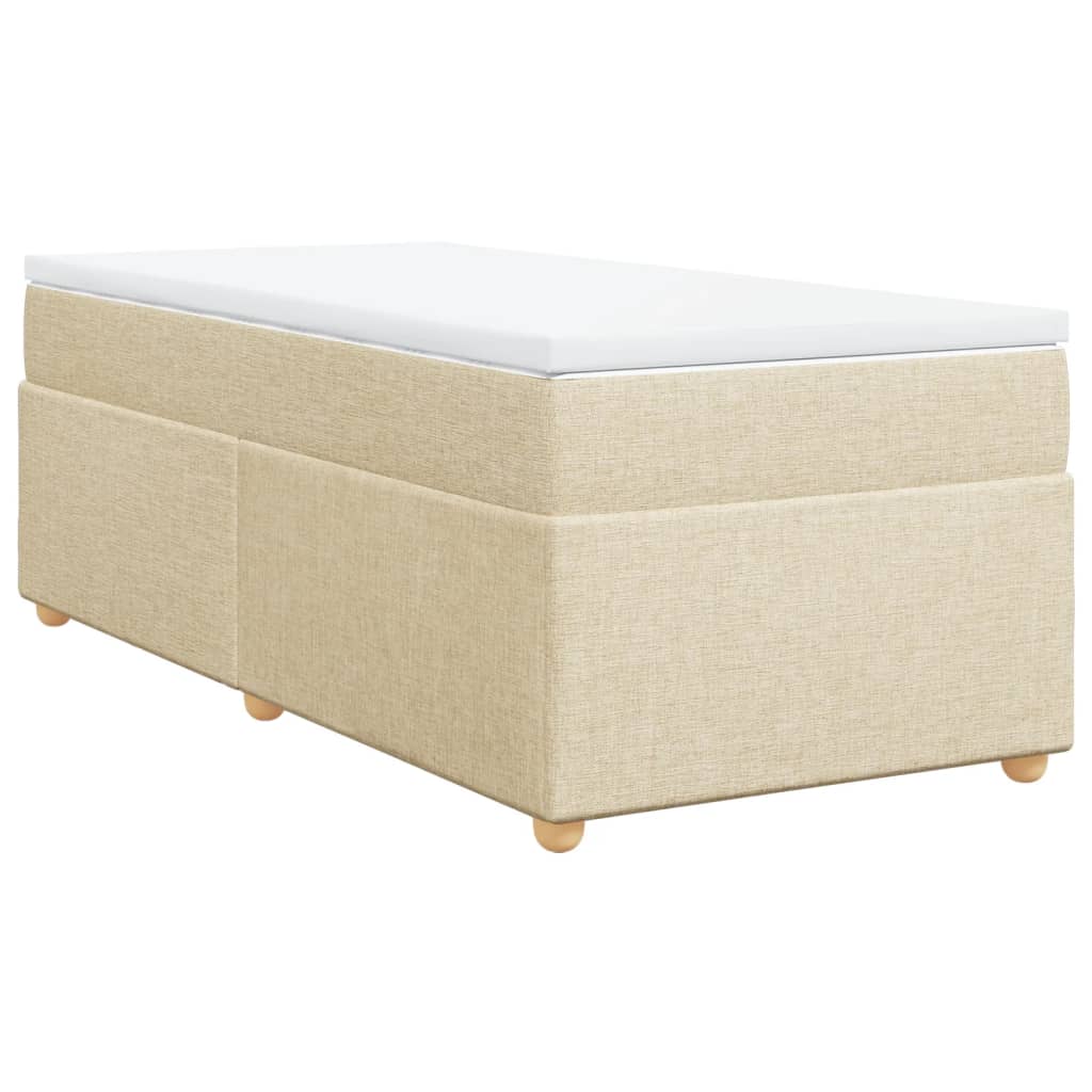kontinentalseng med madras 90x200 cm stof cremefarvet