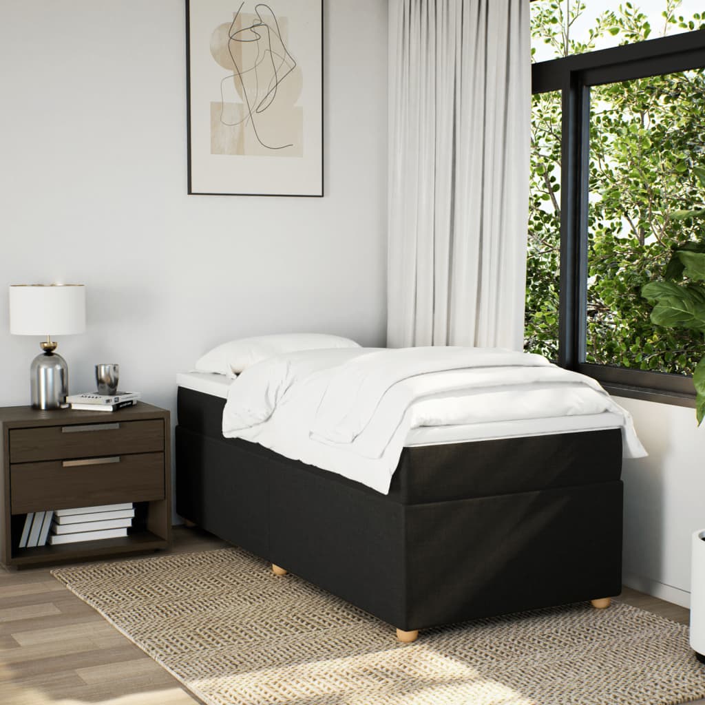 kontinentalseng med madras 100x200 cm stof sort