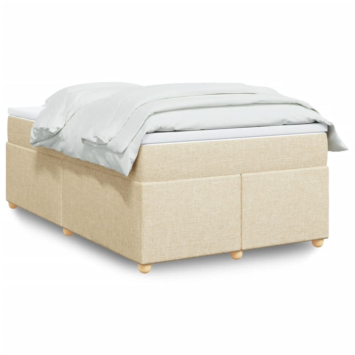 kontinentalseng med madras 120x190 cm stof cremefarvet
