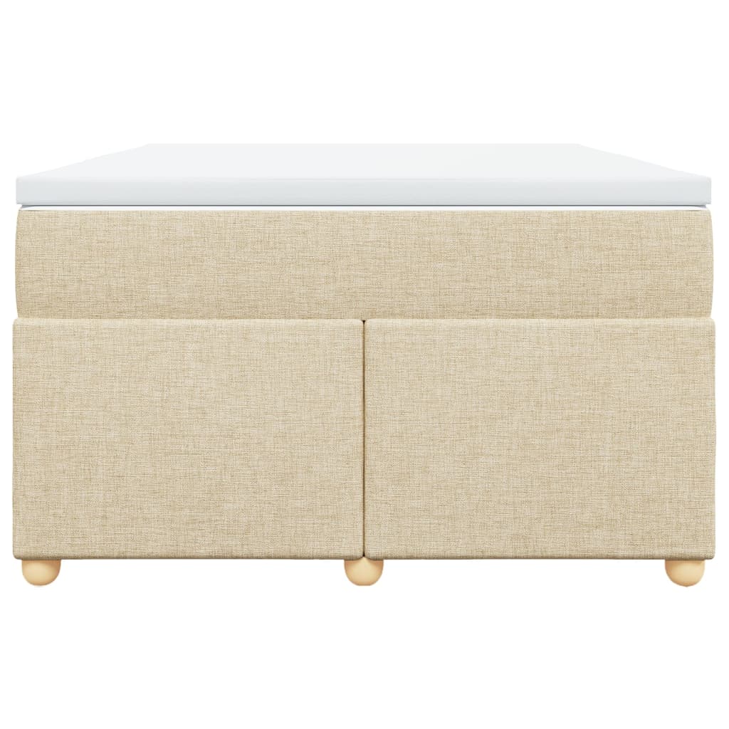 kontinentalseng med madras 120x200 cm stof cremefarvet