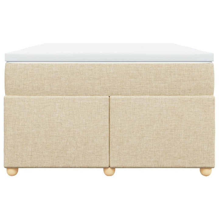 kontinentalseng med madras 120x200 cm stof cremefarvet