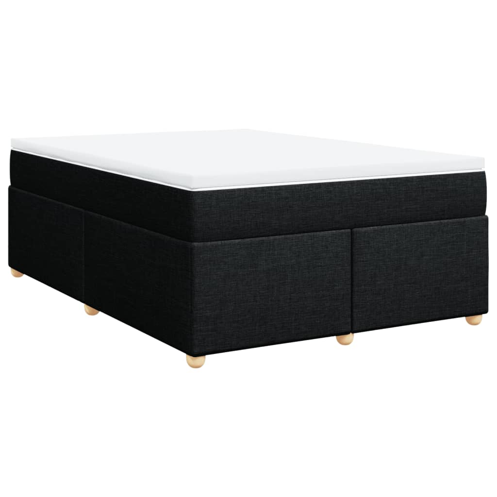 kontinentalseng med madras 140x190 cm stof sort