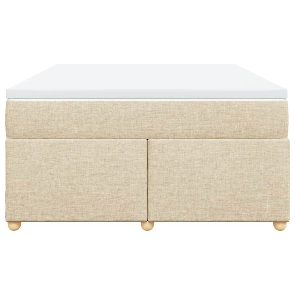 kontinentalseng med madras 140x190 cm stof cremefarvet