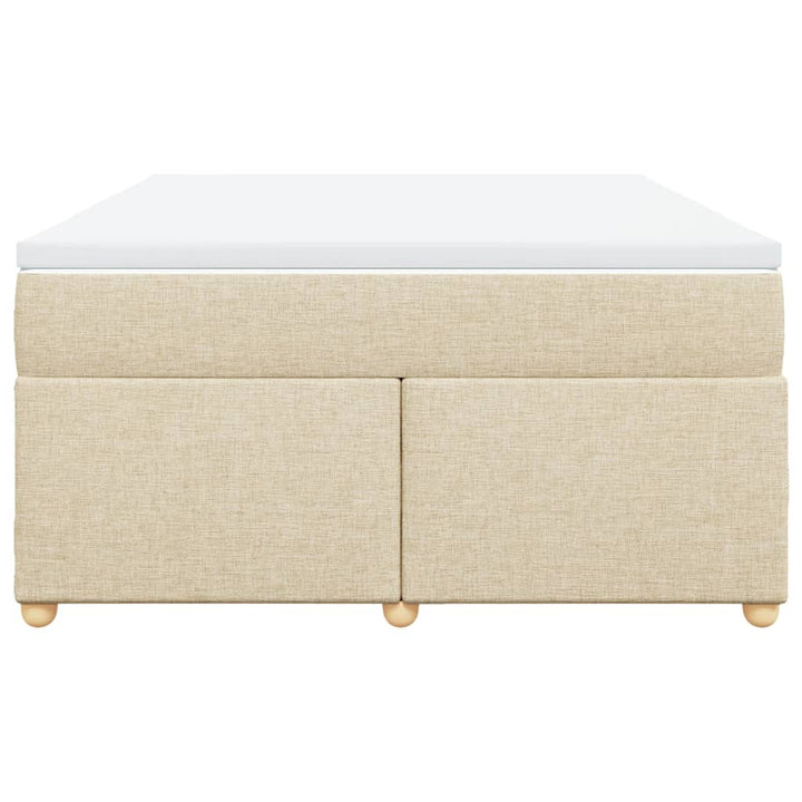 kontinentalseng med madras 140x200 cm stof cremefarvet