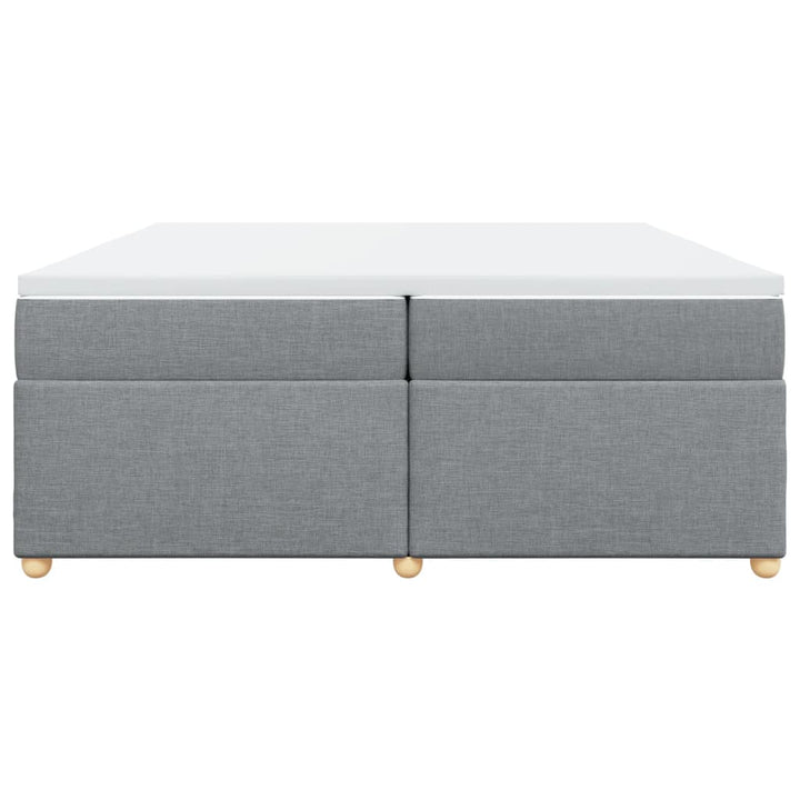 kontinentalseng med madras 200x200 cm stof lysegrå