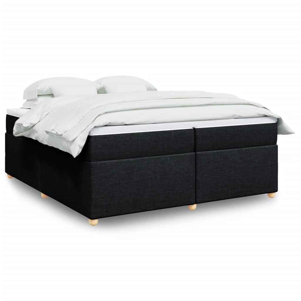 kontinentalseng med madras 200x200 cm stof sort