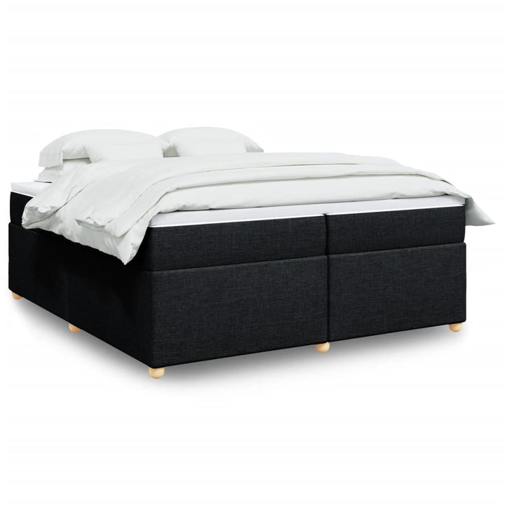 kontinentalseng med madras 200x200 cm stof sort