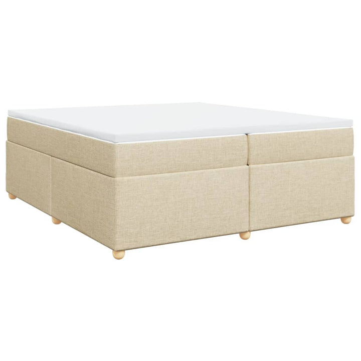 kontinentalseng med madras 200x200 cm stof cremefarvet
