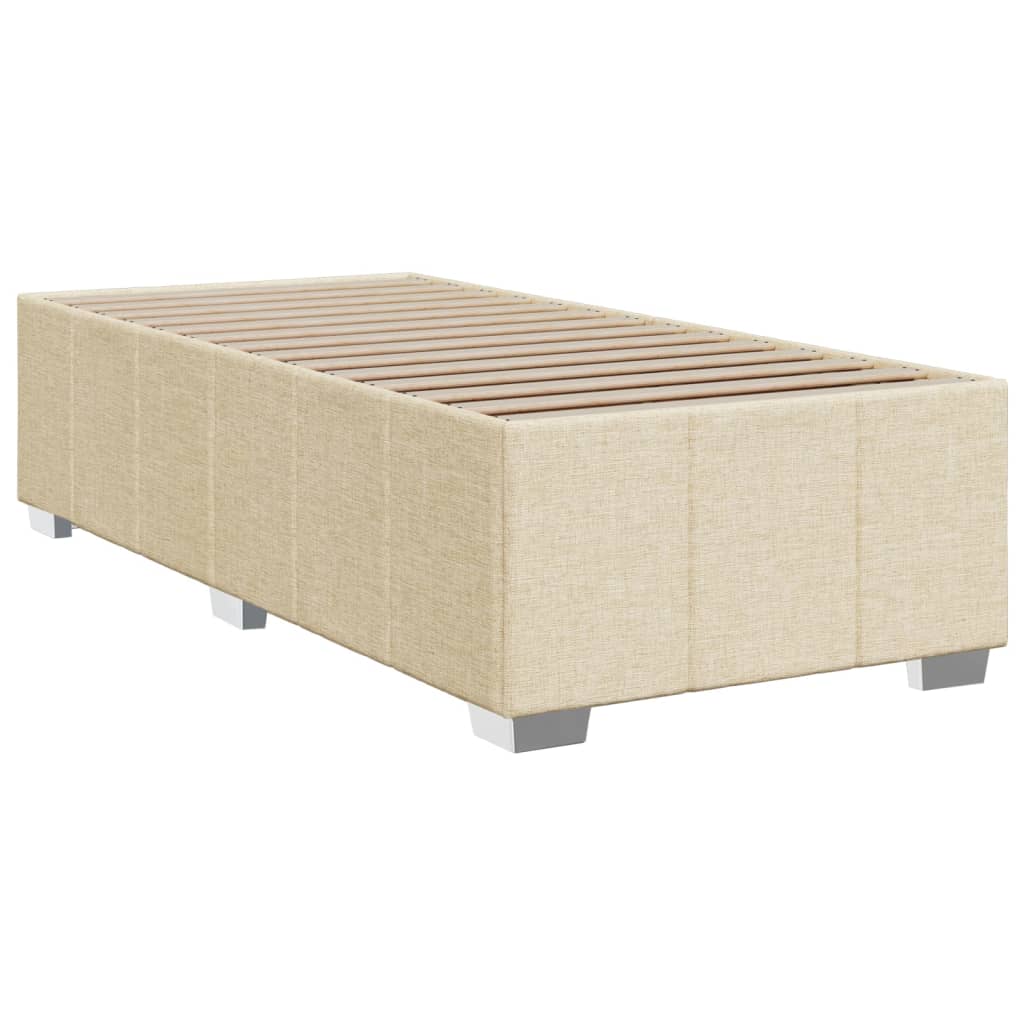 kontinentalseng med madras 90x190 cm stof cremefarvet