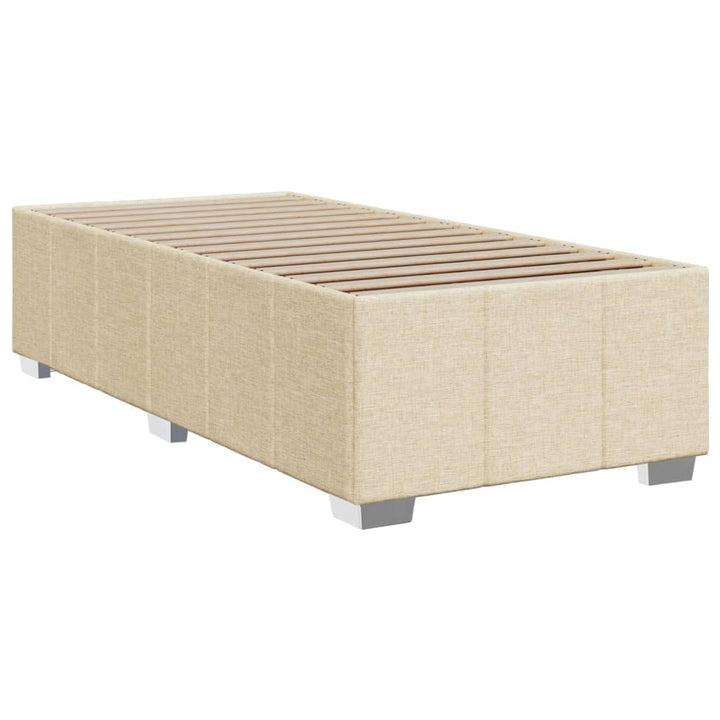 kontinentalseng med madras 90x190 cm stof cremefarvet