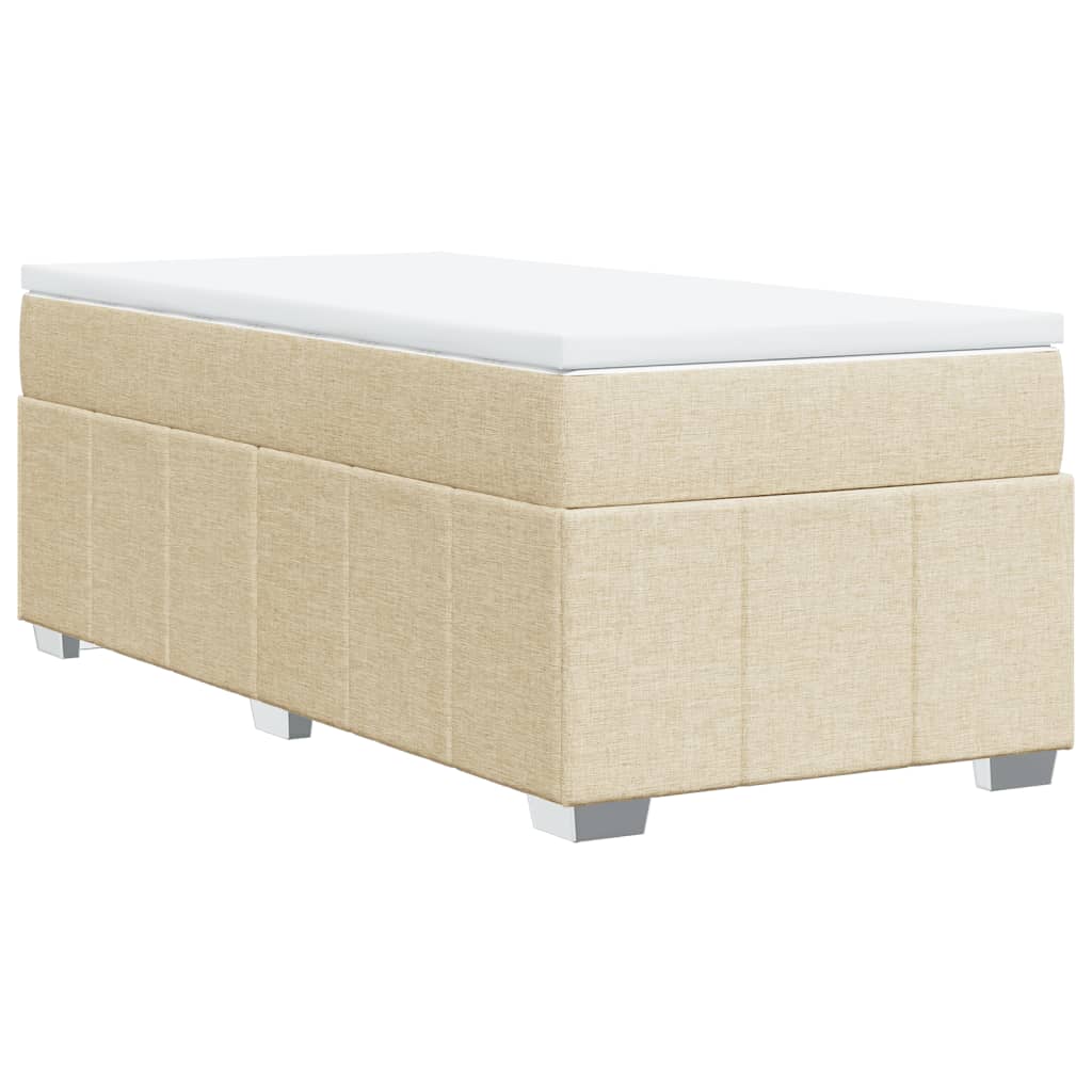 kontinentalseng med madras 90x190 cm stof cremefarvet