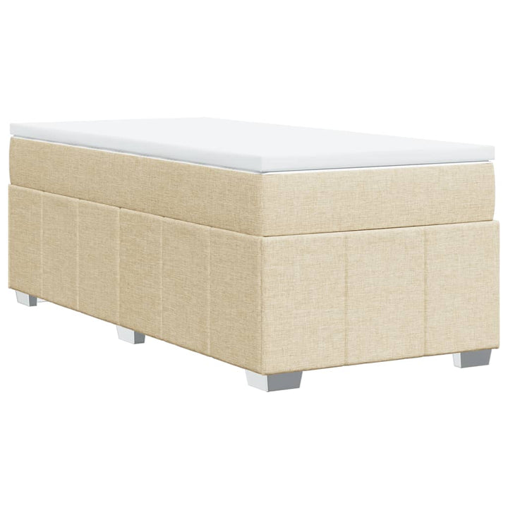 kontinentalseng med madras 90x190 cm stof cremefarvet