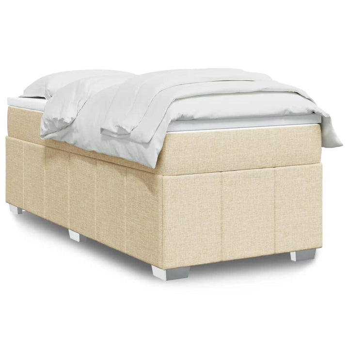 kontinentalseng med madras 90x190 cm stof cremefarvet