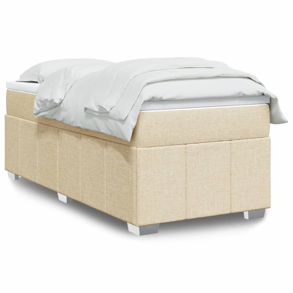 kontinentalseng med madras 90x200 cm stof cremefarvet