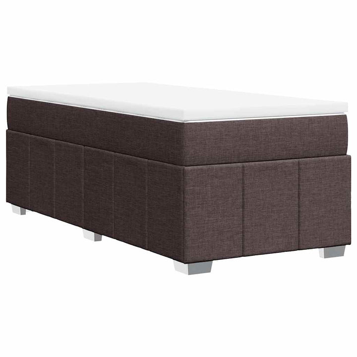 kontinentalseng med madras 100x200 cm stof mørkebrun