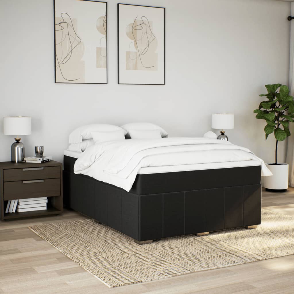 kontinentalseng med madras 160x200 cm stof sort