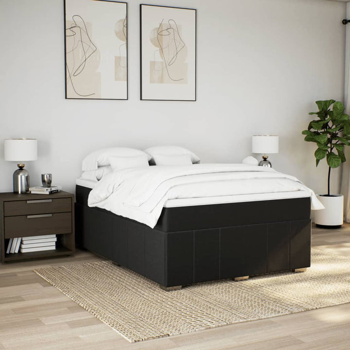 kontinentalseng med madras 160x200 cm stof sort