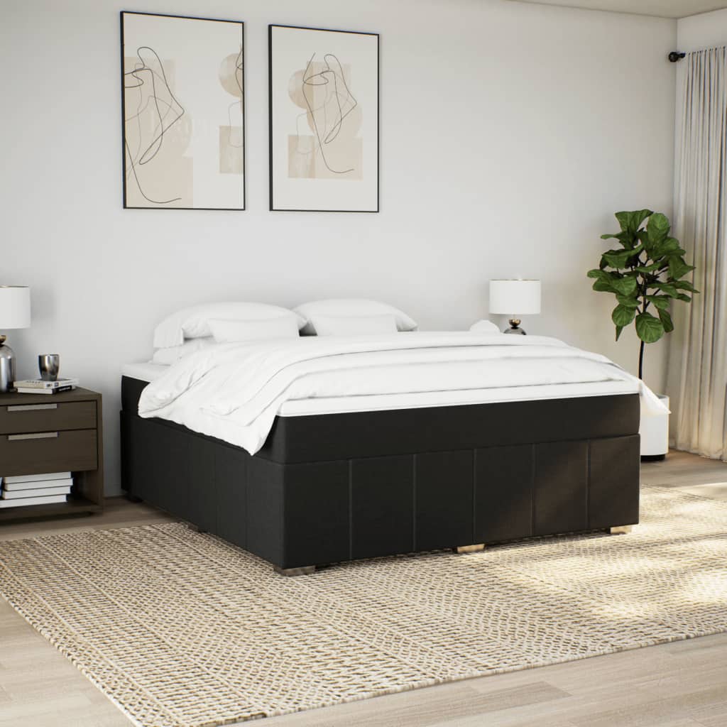 kontinentalseng med madras 180x200 cm stof sort