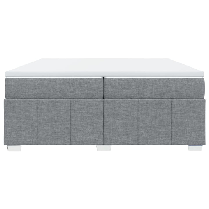 kontinentalseng med madras 200x200 cm stof lysegrå