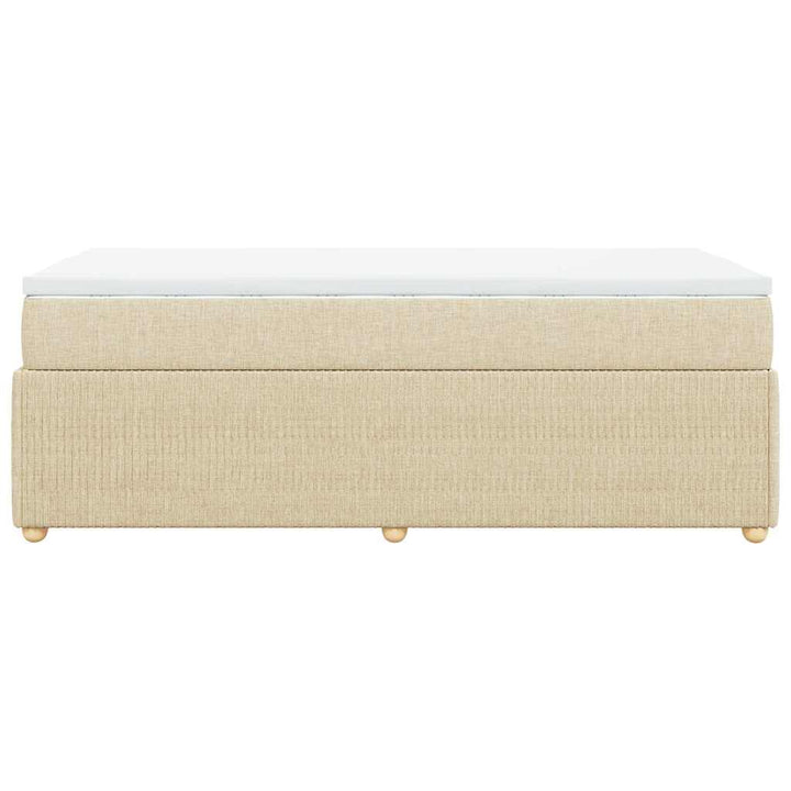 kontinentalseng med madras 80x200 cm stof cremefarvet
