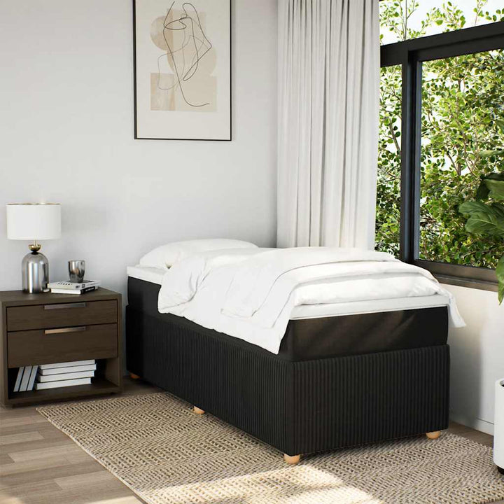 kontinentalseng med madras 90x190 cm stof sort