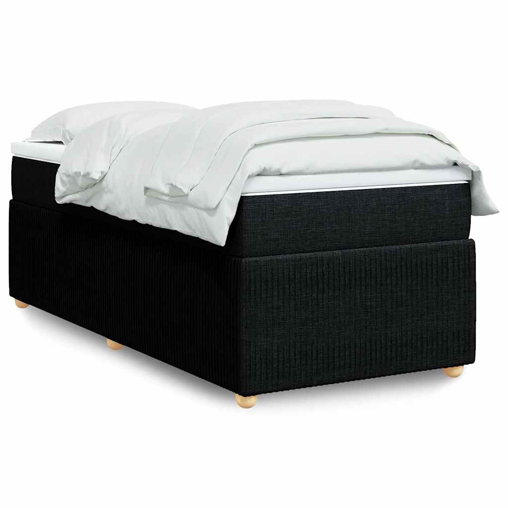 kontinentalseng med madras 90x190 cm stof sort