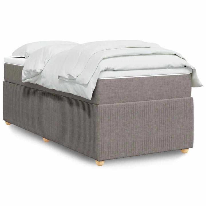 kontinentalseng med madras 90x190 cm stof gråbrun