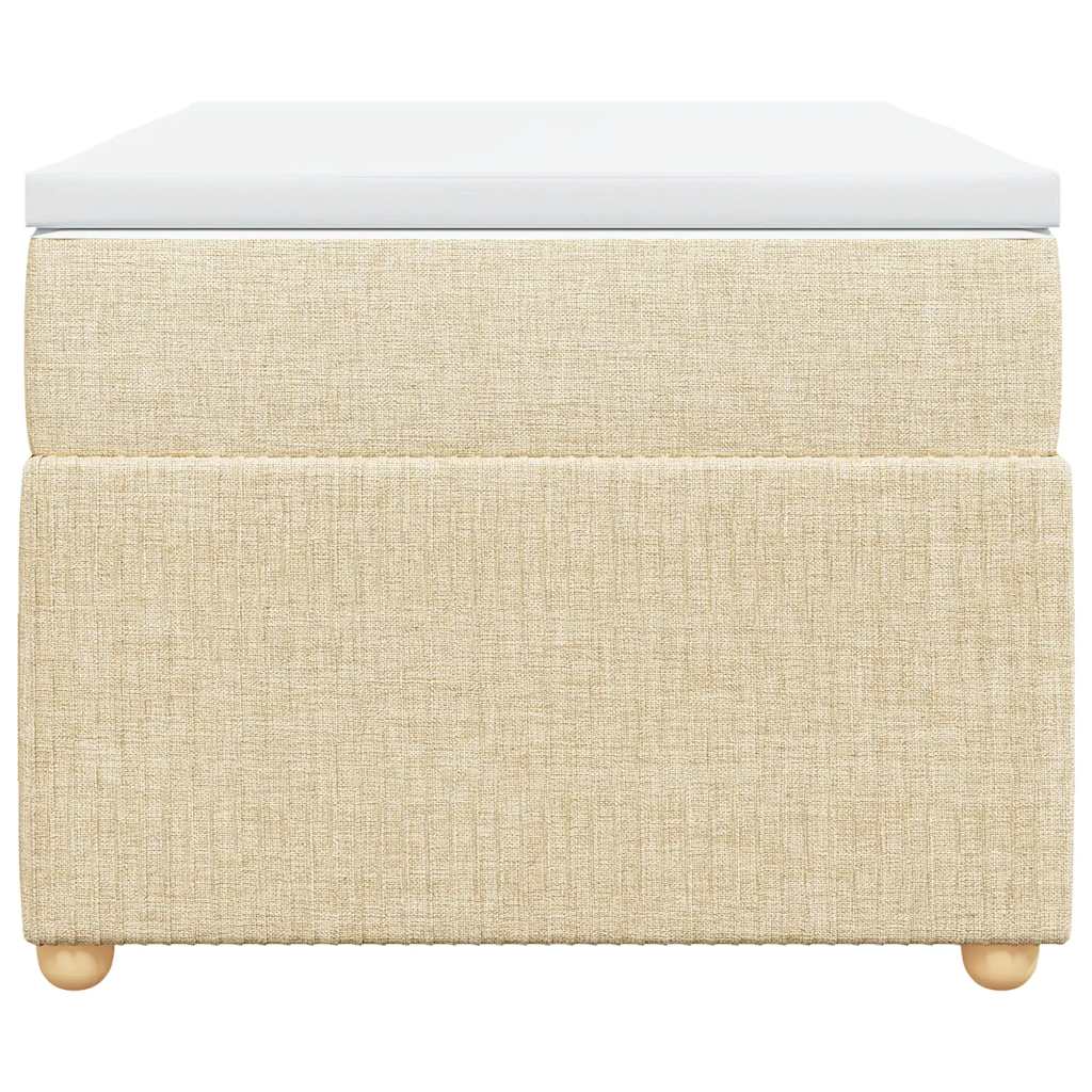 kontinentalseng med madras 90x190 cm stof cremefarvet