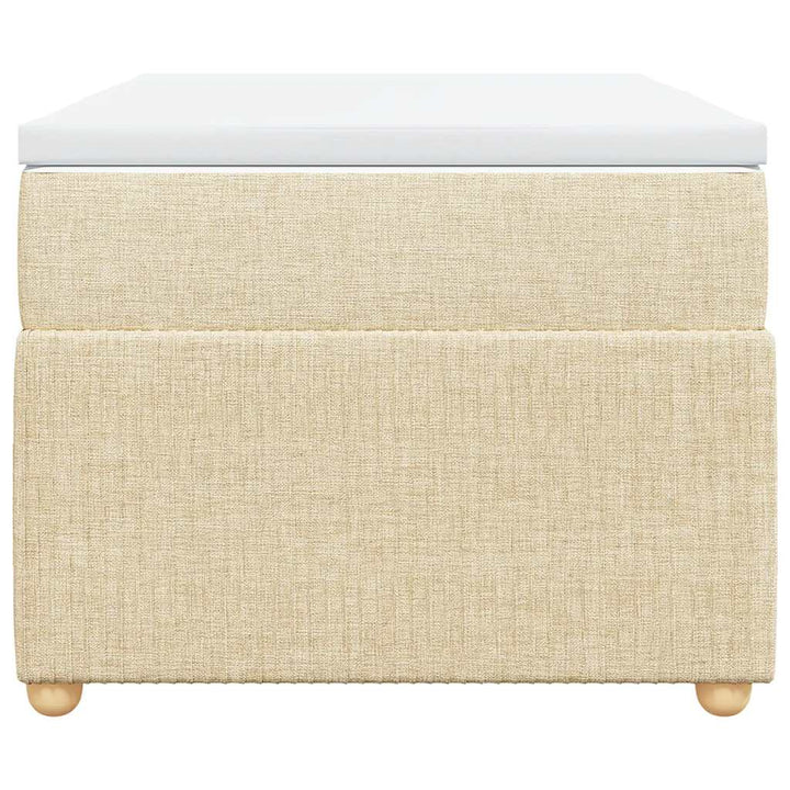 kontinentalseng med madras 90x190 cm stof cremefarvet