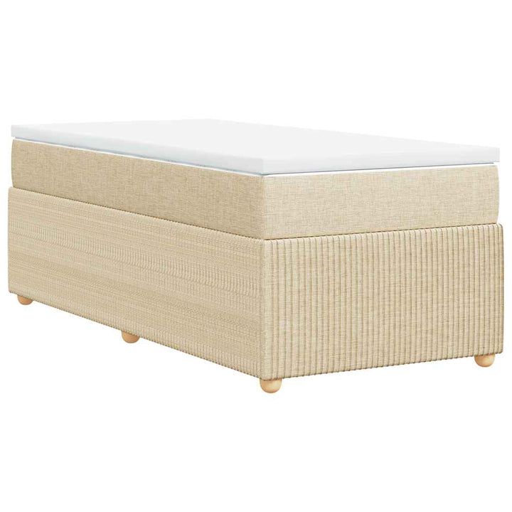 kontinentalseng med madras 90x190 cm stof cremefarvet