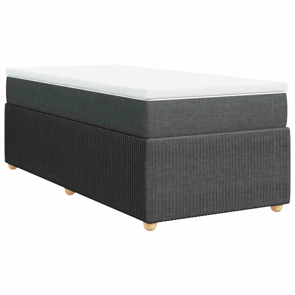 kontinentalseng med madras 90x200 cm stof mørkegrå