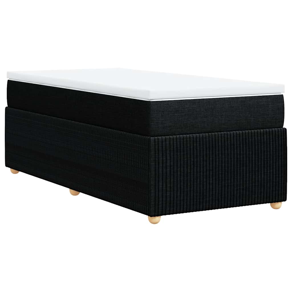 kontinentalseng med madras 90x200 cm stof sort