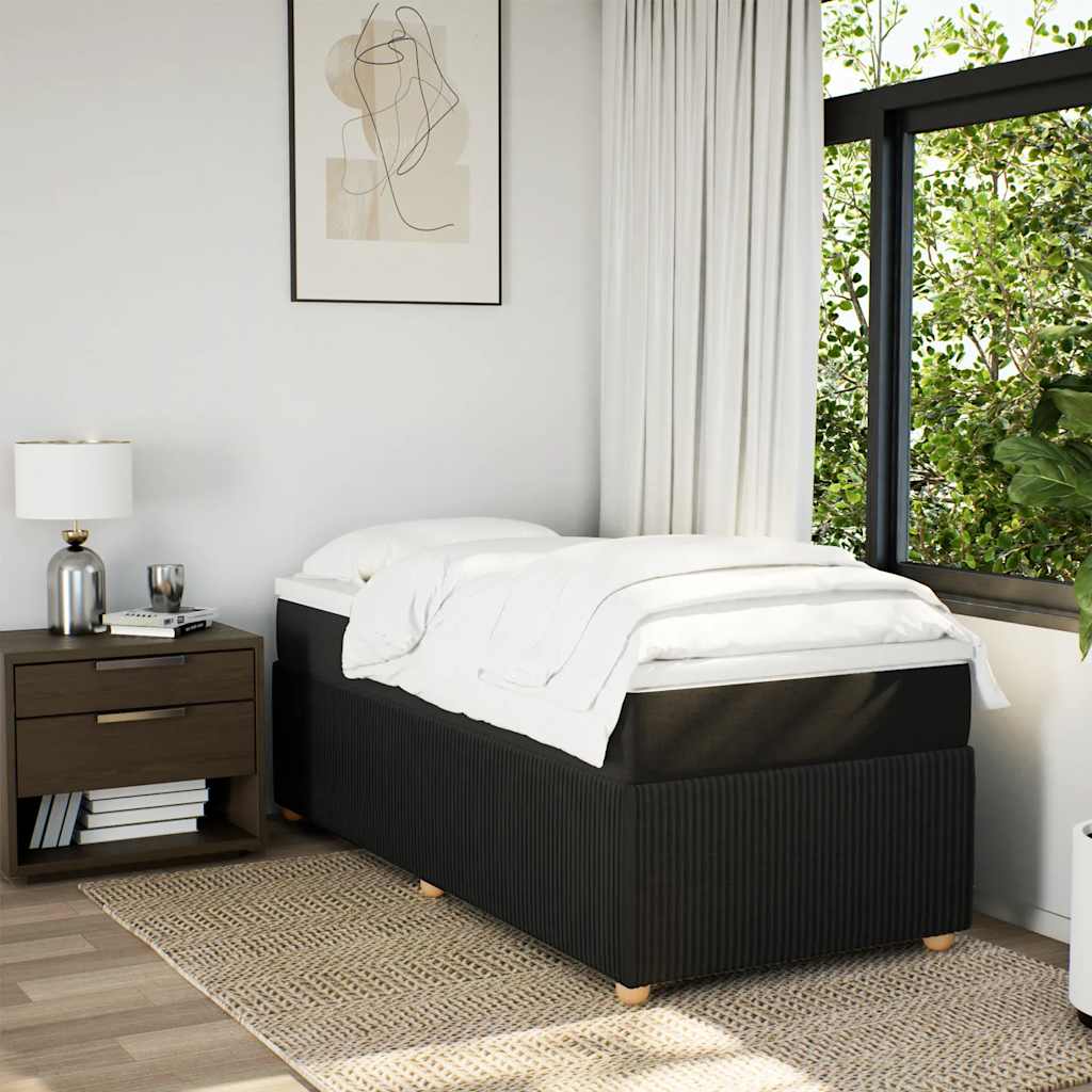 kontinentalseng med madras 100x200 cm stof sort