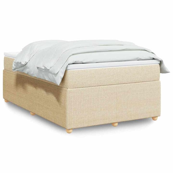 kontinentalseng med madras 120x190 cm stof cremefarvet