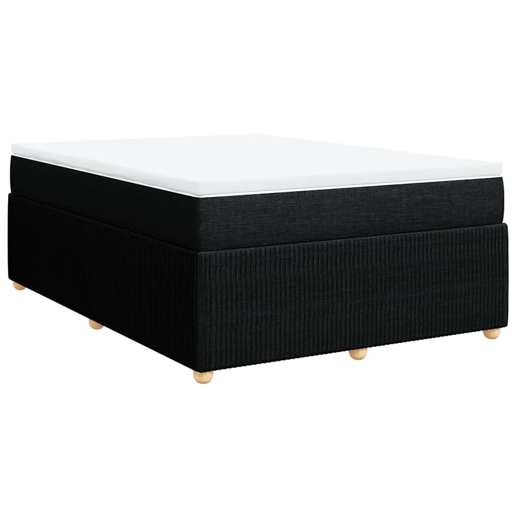kontinentalseng med madras 140x190 cm stof sort
