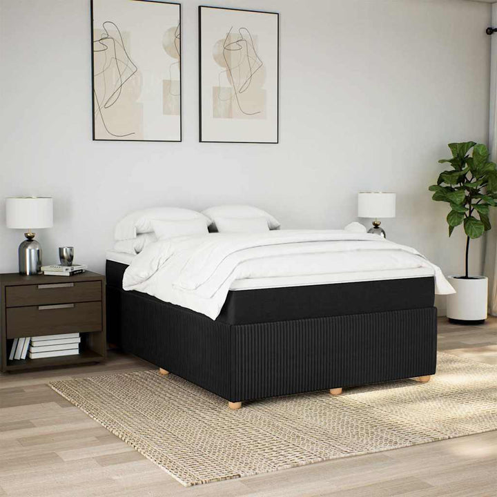 kontinentalseng med madras 140x190 cm stof sort