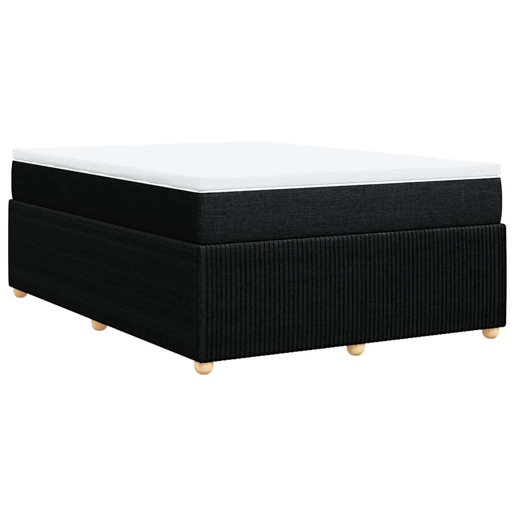 kontinentalseng med madras 140x190 cm stof sort