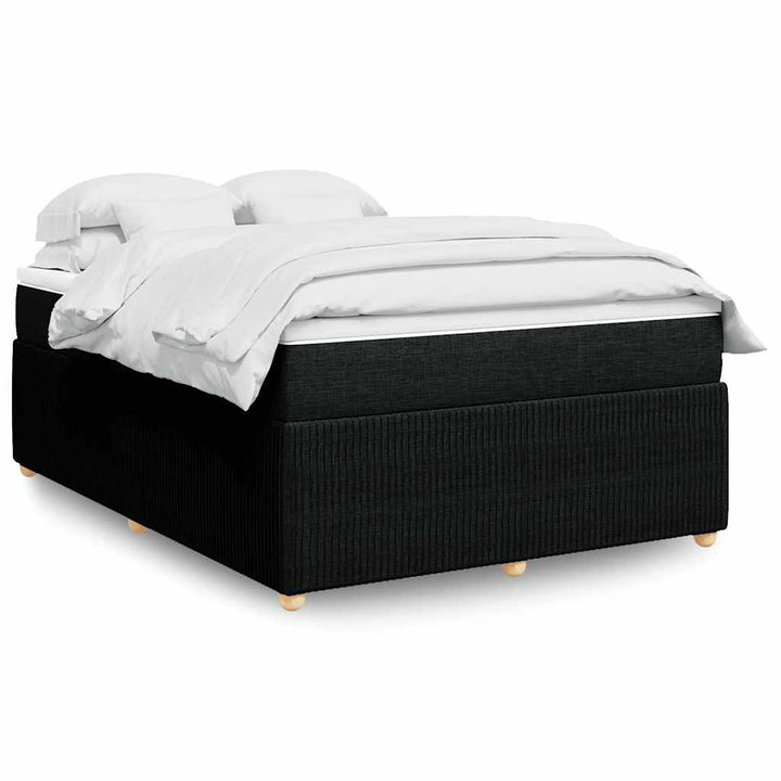 kontinentalseng med madras 140x190 cm stof sort