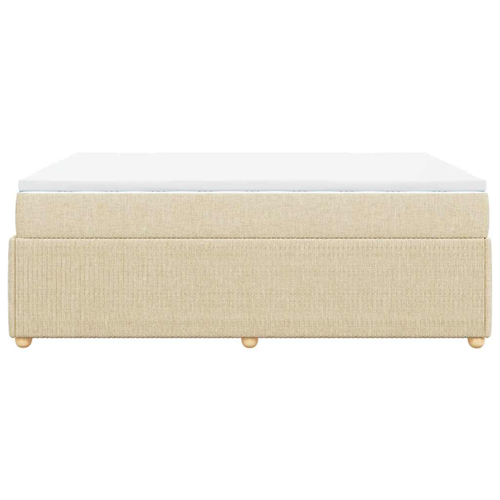 kontinentalseng med madras 140x190 cm stof cremefarvet