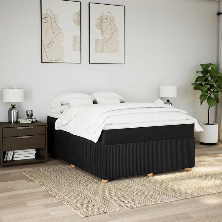 kontinentalseng med madras 160x200 cm stof sort