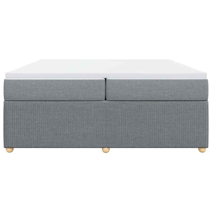 kontinentalseng med madras 200x200 cm stof lysegrå