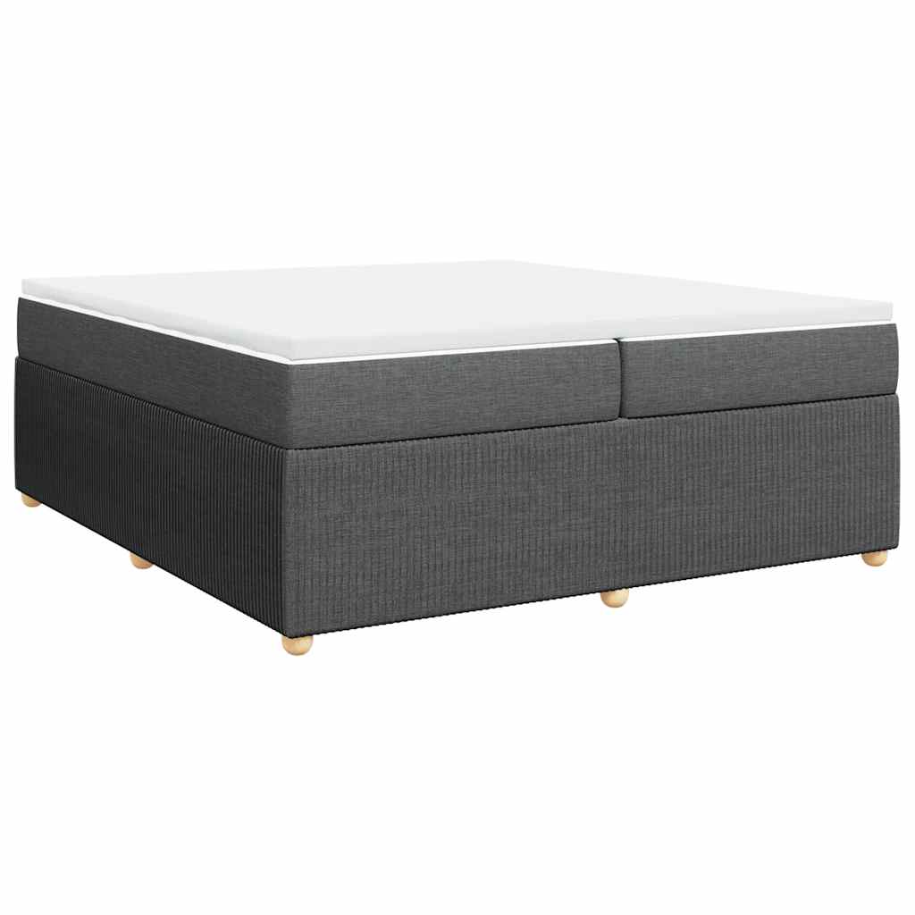 kontinentalseng med madras 200x200 cm stof mørkegrå