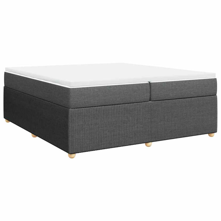kontinentalseng med madras 200x200 cm stof mørkegrå