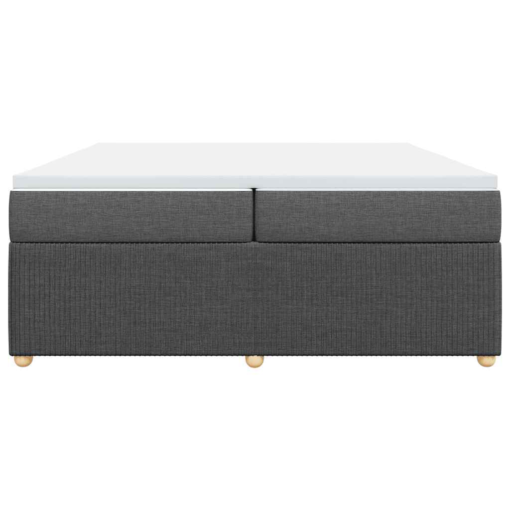 kontinentalseng med madras 200x200 cm stof mørkegrå