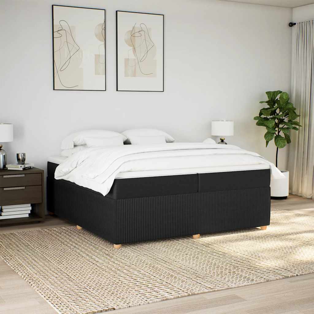 kontinentalseng med madras 200x200 cm stof sort