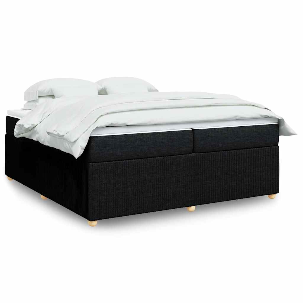 kontinentalseng med madras 200x200 cm stof sort