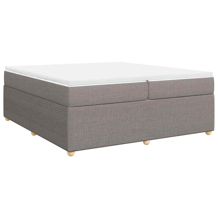 kontinentalseng med madras 200x200 cm stof gråbrun